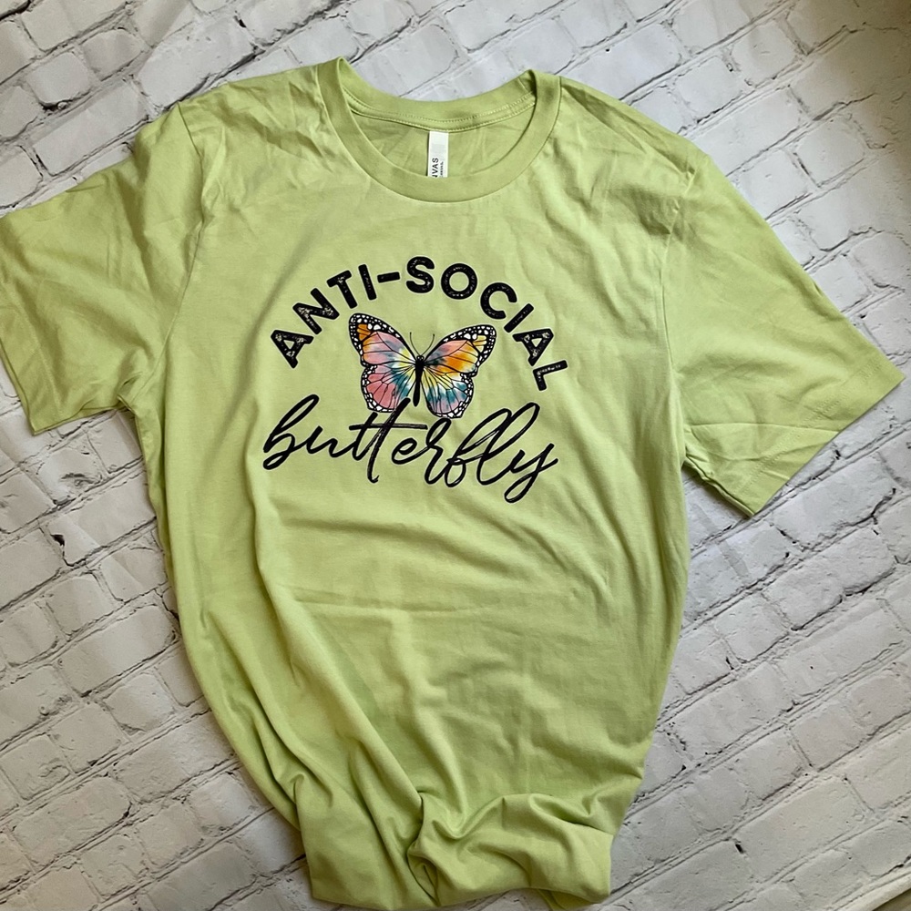 Anti Social Butterfly Tee, Social Anxiety T shirt